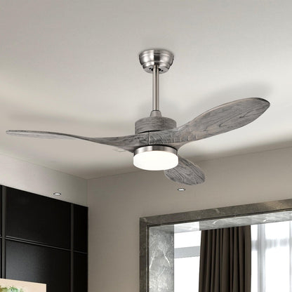 Ventilador de techo de madera de 48 pulgadas con luces LED y 6 niveles de velocidad
