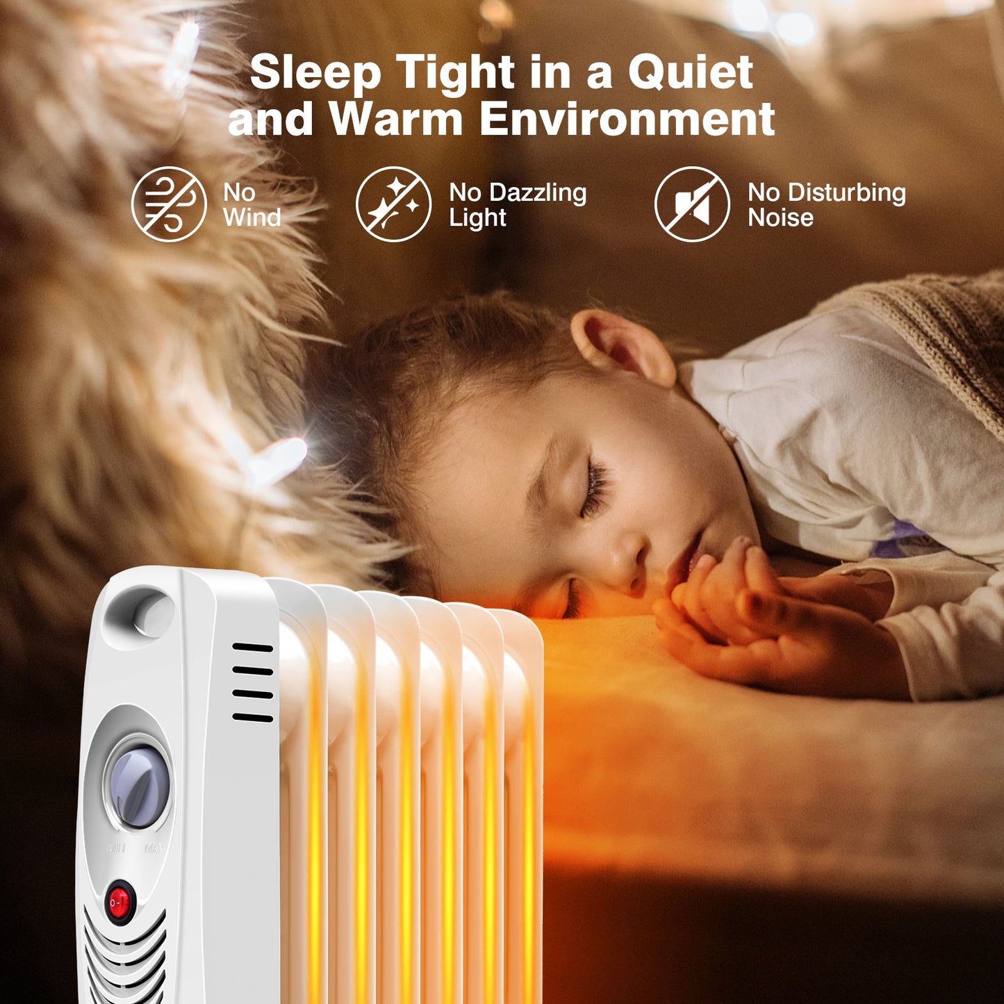 700 W Portable Mini Electric Oil-Filled Radiator Heater DirectDeals with yellow fins on Tampa Home & Garden Store