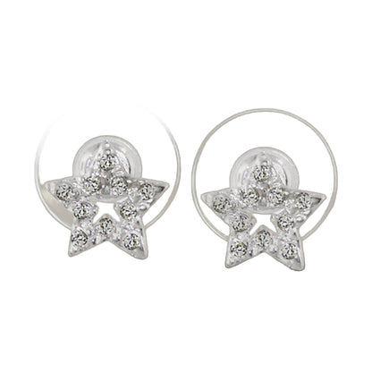 Sterling silver Star of David earrings with crystal pavé in round halo settings, set of 2 on Tampa Home & Garden Store