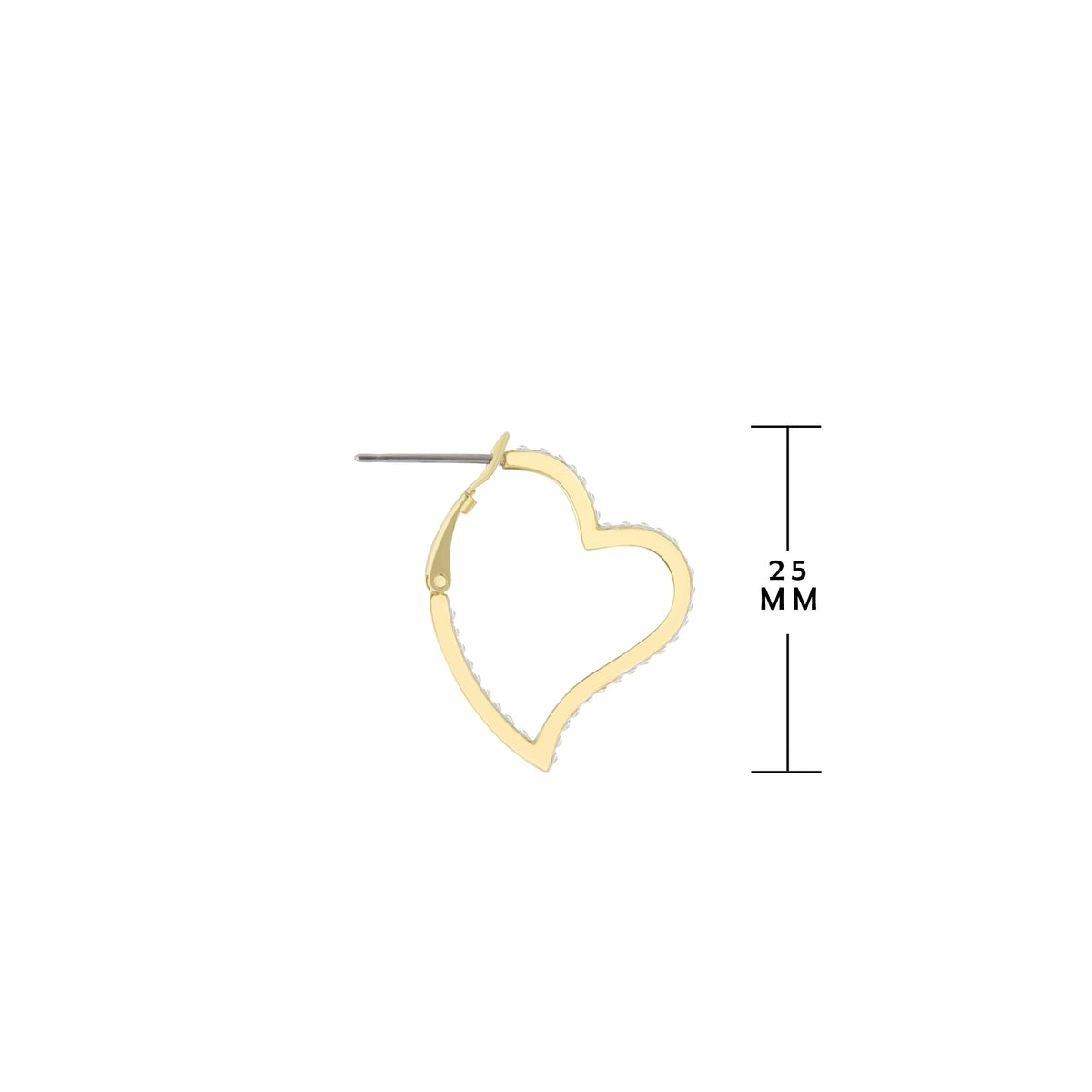 Heart Earrings by Lauren G Adams, gold-tone hoop with pavé edge on Tampa Home & Garden Store