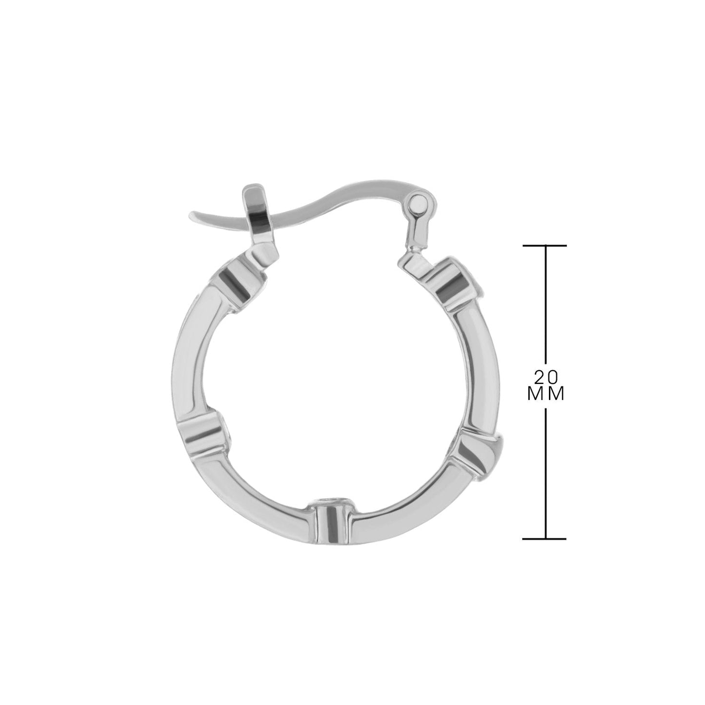 Sterling silver hoop earrings, 20mm, segmented ring design by Lauren G Adams on Tampa Home & Garden Store
