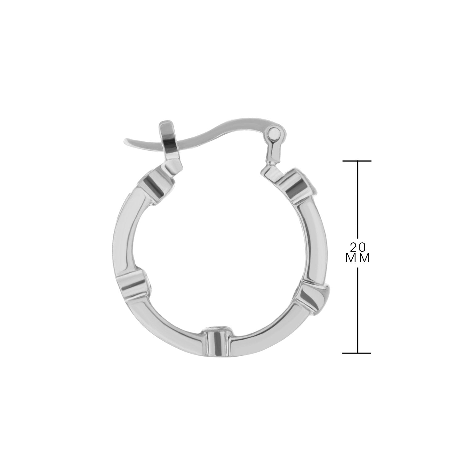 Sterling silver hoop earrings, 20mm, segmented ring design by Lauren G Adams on Tampa Home & Garden Store
