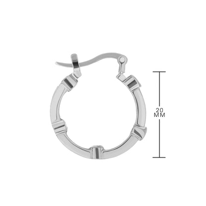 Sterling silver hoop earrings, 20mm, segmented ring design by Lauren G Adams on Tampa Home & Garden Store