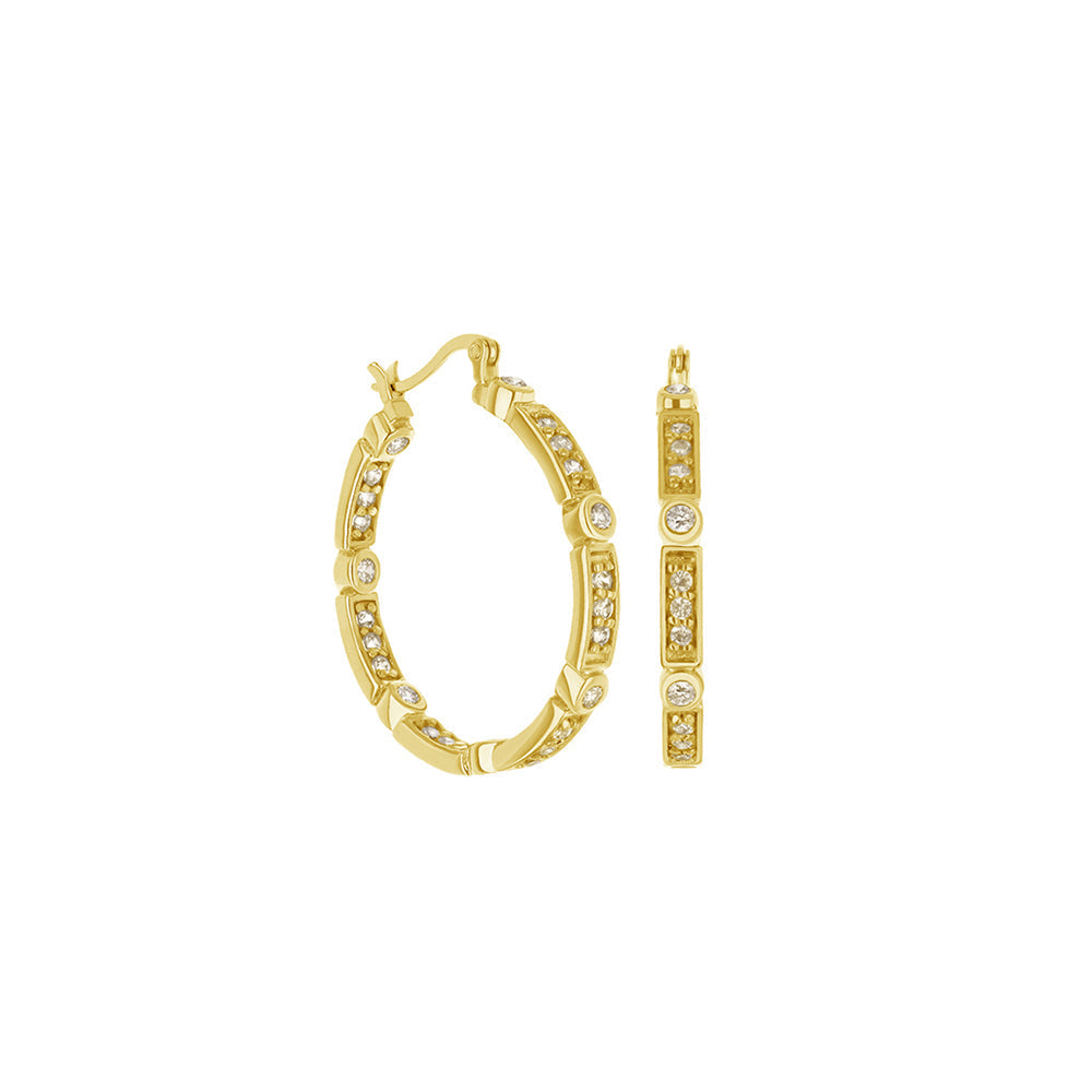 Sterling Silver Hoop Earrings by Lauren G Adams, gold-tone diamond hoops on Tampa Home & Garden Store