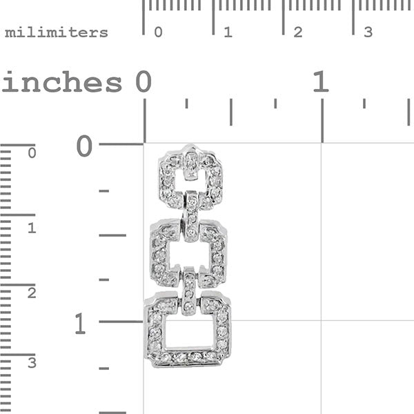 Chandelier earrings by Lauren G Adams, silver-tone pavé diamonds in linked motifs, 1 pair on Tampa Home & Garden Store