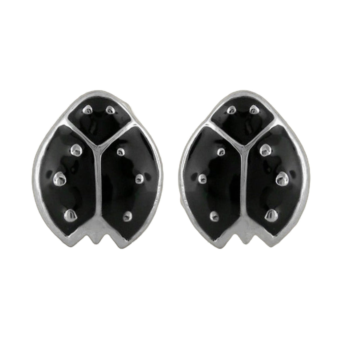 Pair of Lady Poof Earrings 925 silver with black onyx inlay by Lauren G Adams on Tampa Home & Garden Store