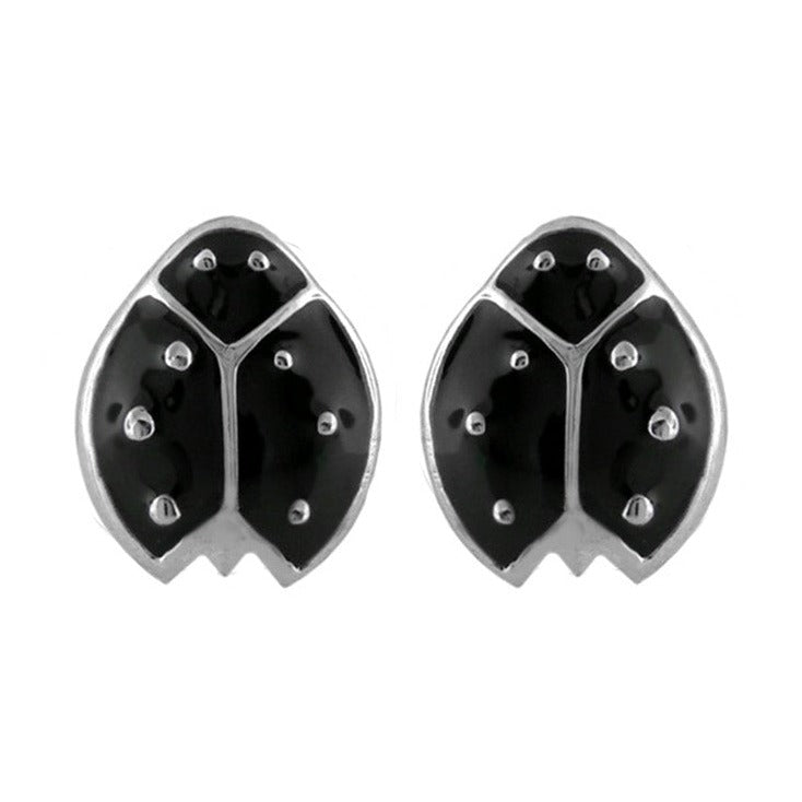 925 Lady Poof Earrings black enamel with silver trim by Lauren G Adams on Tampa Home & Garden Store