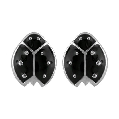 925 Lady Poof Earrings black enamel with silver trim by Lauren G Adams on Tampa Home & Garden Store