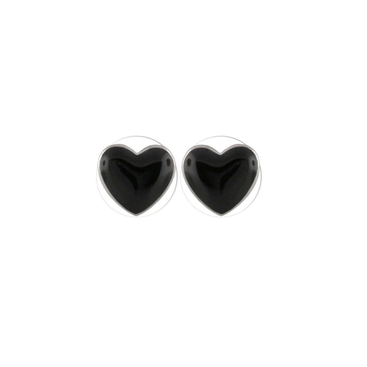 Heart enamel earrings, black enamel hearts with rims, Lauren G Adams on Tampa Home & Garden Store