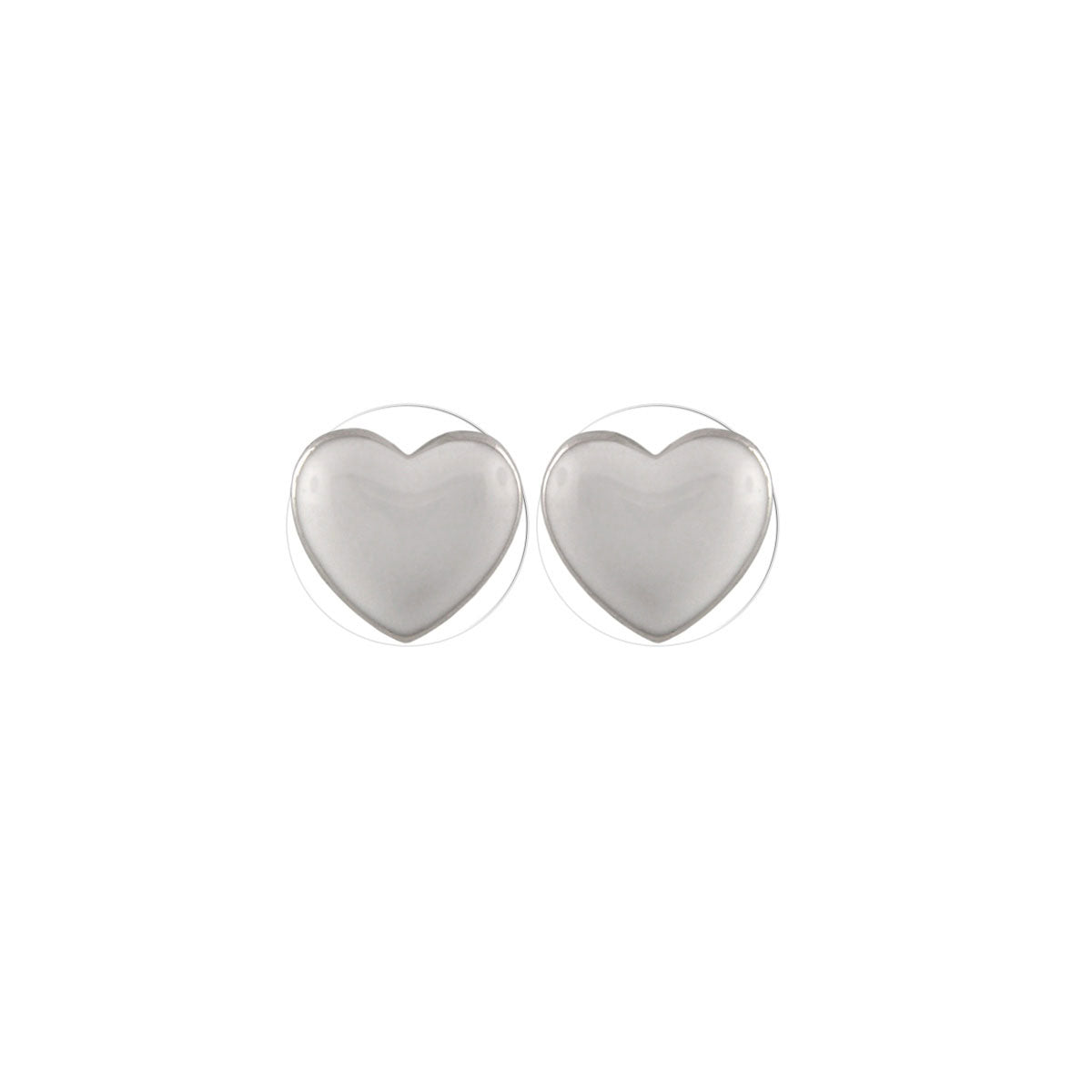 Heart Enamel Earrings, Lauren G Adams, Girl's Collection; pair of silver-tone heart studs on Tampa Home & Garden Store