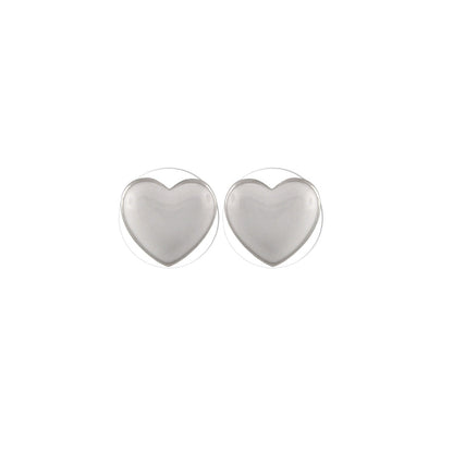 Heart Enamel Earrings, Lauren G Adams, Girl's Collection; pair of silver-tone heart studs on Tampa Home & Garden Store