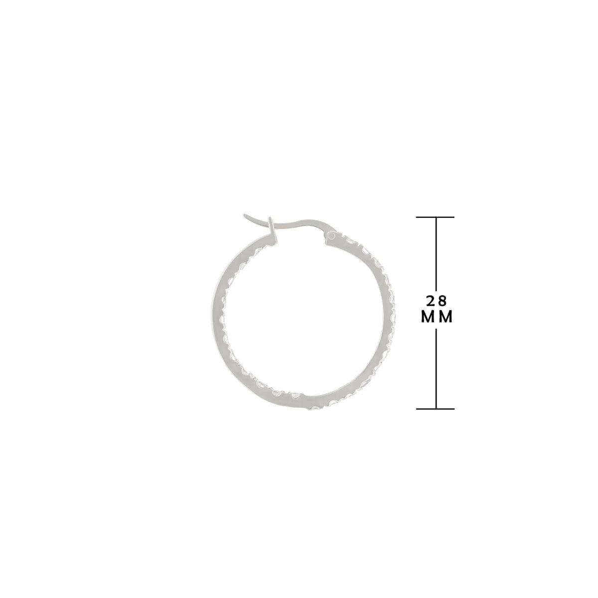 Pave Hoop Earrings by Lauren G Adams, silver-tone pave hoops, 28mm on Tampa Home & Garden Store