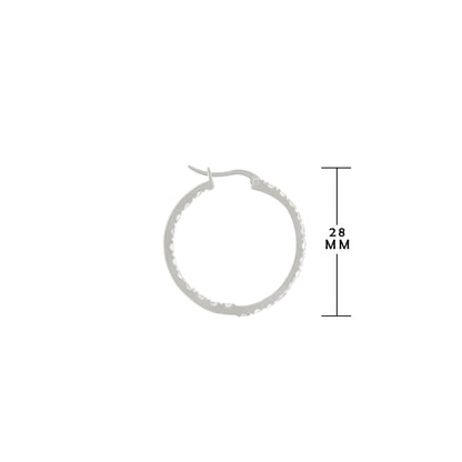 Pave Hoop Earrings by Lauren G Adams, silver-tone pave hoops, 28mm on Tampa Home & Garden Store