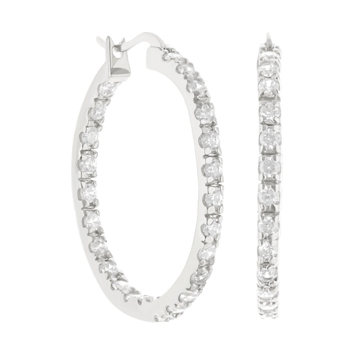 Pave hoop earrings silver-tone with clear stones by Lauren G Adams on Tampa Home & Garden Store