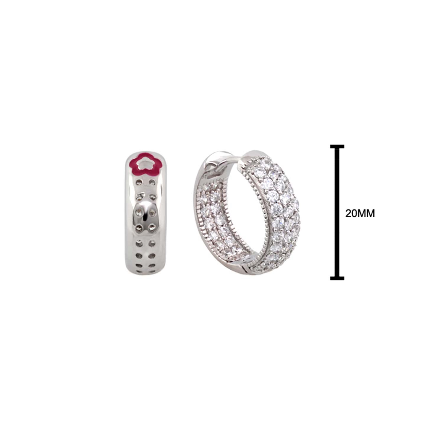 Glamour Pave .925 diamond-studded hoop earrings by Lauren G Adams on Tampa Home & Garden Store