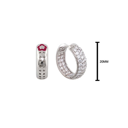 Glamour Pave .925 diamond-studded hoop earrings by Lauren G Adams on Tampa Home & Garden Store