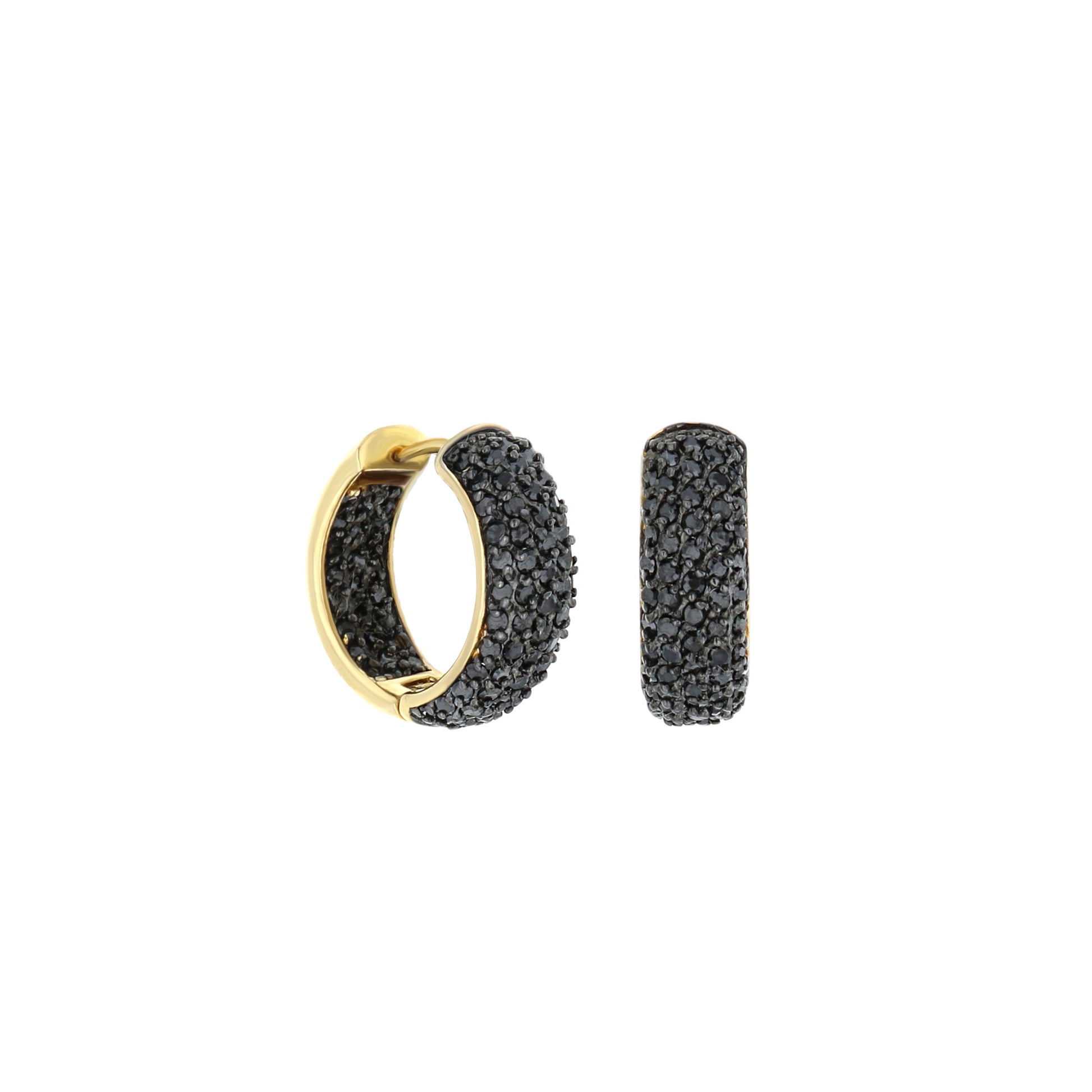 Glamour Pave .925 Earring set with gold-tone hoop and black pavé bars by Lauren G Adams on Tampa Home & Garden Store