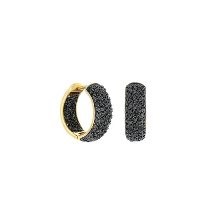 Glamour Pave .925 Earring set with gold-tone hoop and black pavé bars by Lauren G Adams on Tampa Home & Garden Store