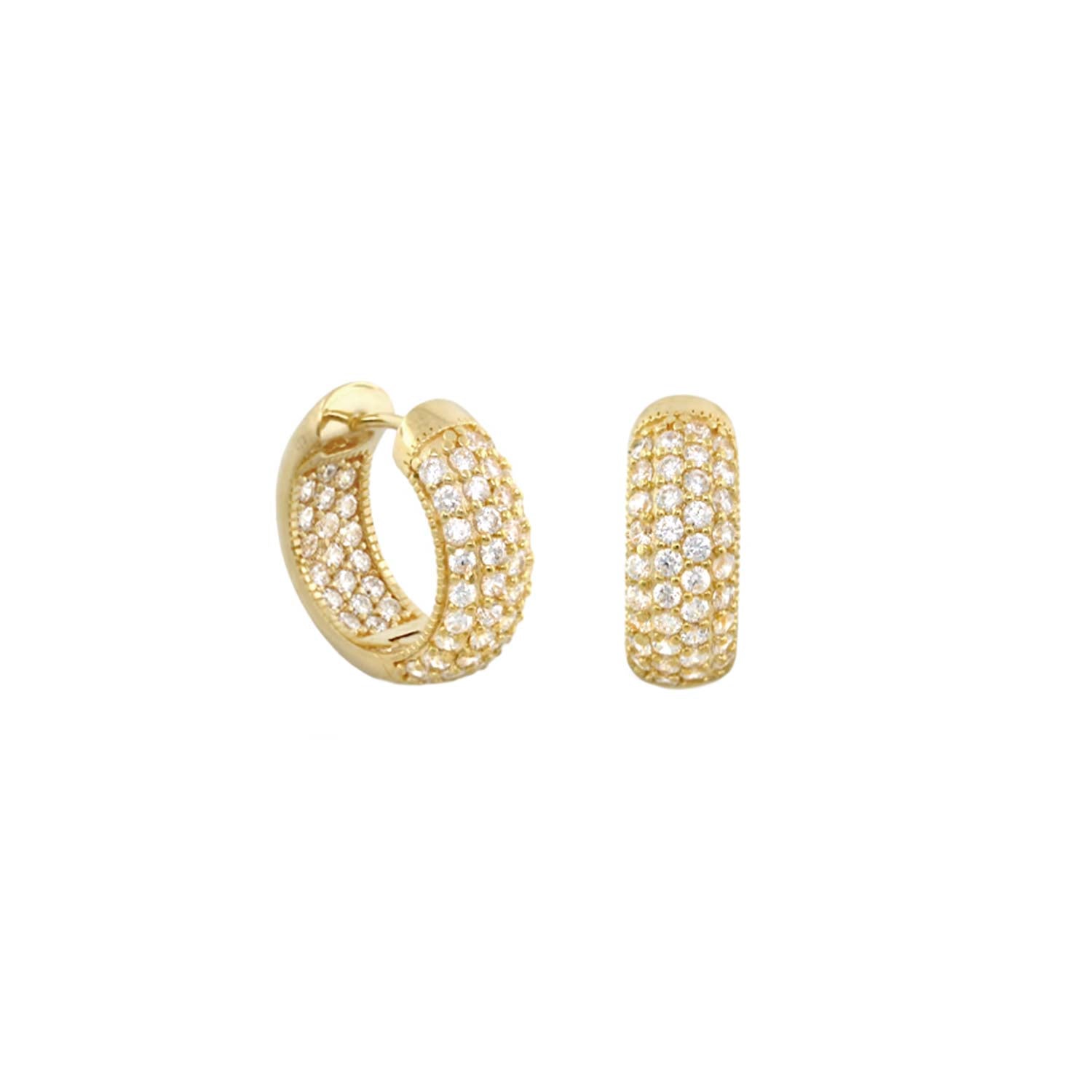 Glamour Pave .925 Earring pair in gold tone with pavé diamonds by Lauren G Adams on Tampa Home & Garden Store