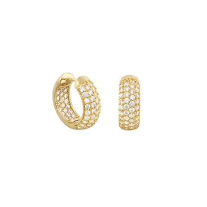 Glamour Pave .925 Earring pair in gold tone with pavé diamonds by Lauren G Adams on Tampa Home & Garden Store