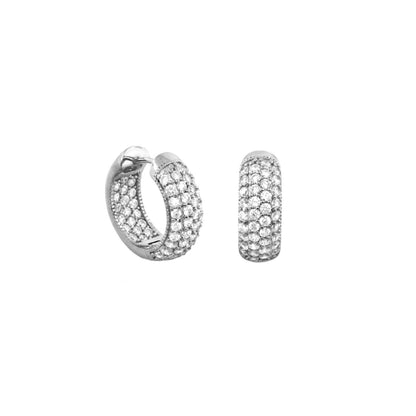 Glamour Pave .925 Earring pair, silver-tone pave hoop style by Lauren G Adams on Tampa Home & Garden Store