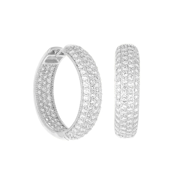 Glamour Pave .925 Earring pair, sterling silver with pave diamonds by Lauren G Adams on Tampa Home & Garden Store