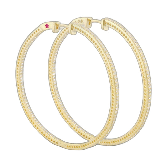 Pave Luxury Earring .925 gold-tone pave hoop earrings, three-piece set by Lauren G Adams on Tampa Home & Garden Store