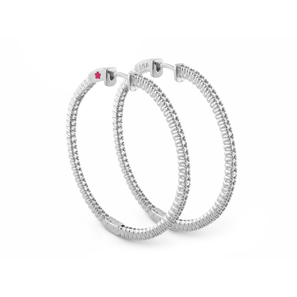 Glamour Pave Earrings .925 sterling silver pavé hoop earrings pair by Lauren G Adams on Tampa Home & Garden Store