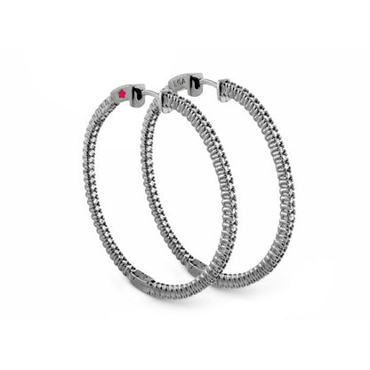 Glamour Pave Earrings .925 sterling silver pavé hoop earrings by Lauren G Adams, pair on Tampa Home & Garden Store
