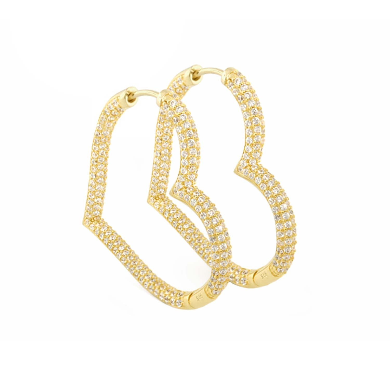 Glamour Pave 925 earrings, gold-tone pavé hoops by Lauren G Adams on Tampa Home & Garden Store