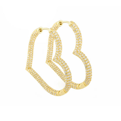 Glamour Pave 925 earrings, gold-tone pavé hoops by Lauren G Adams on Tampa Home & Garden Store