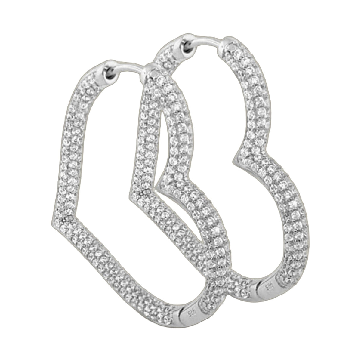 Glamour Pave 925 sterling silver hoop earrings with pavé crystals by Lauren G Adams on Tampa Home & Garden Store