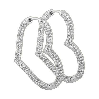 Glamour Pave 925 sterling silver hoop earrings with pavé crystals by Lauren G Adams on Tampa Home & Garden Store