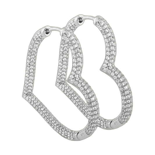 Glamour Pave 925 sterling silver hoop earrings with pavé crystals by Lauren G Adams on Tampa Home & Garden Store