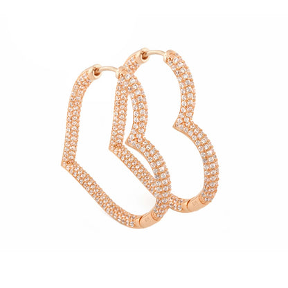 Glamour Pave 925 Earrings rose gold pave crystals hoops Lauren G Adams on Tampa Home & Garden Store
