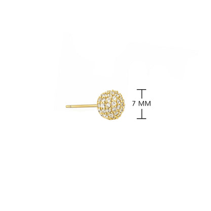 Glamour Pave .925 earrings, gold-tone pave crystal sphere studs by Lauren G Adams on Tampa Home & Garden Store