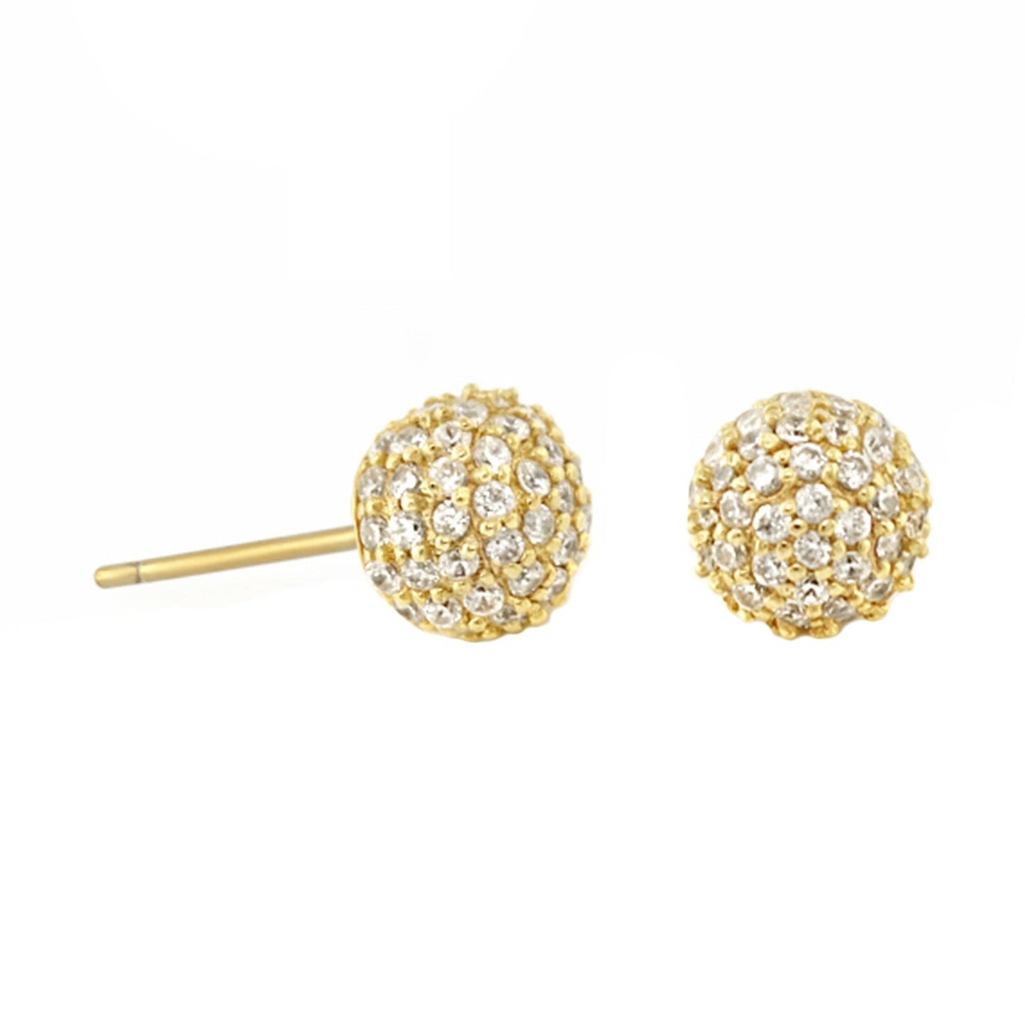 Glamour Pave .925 Earrings by Lauren G Adams, gold-tone pavé crystal ball studs, set of 2 on Tampa Home & Garden Store