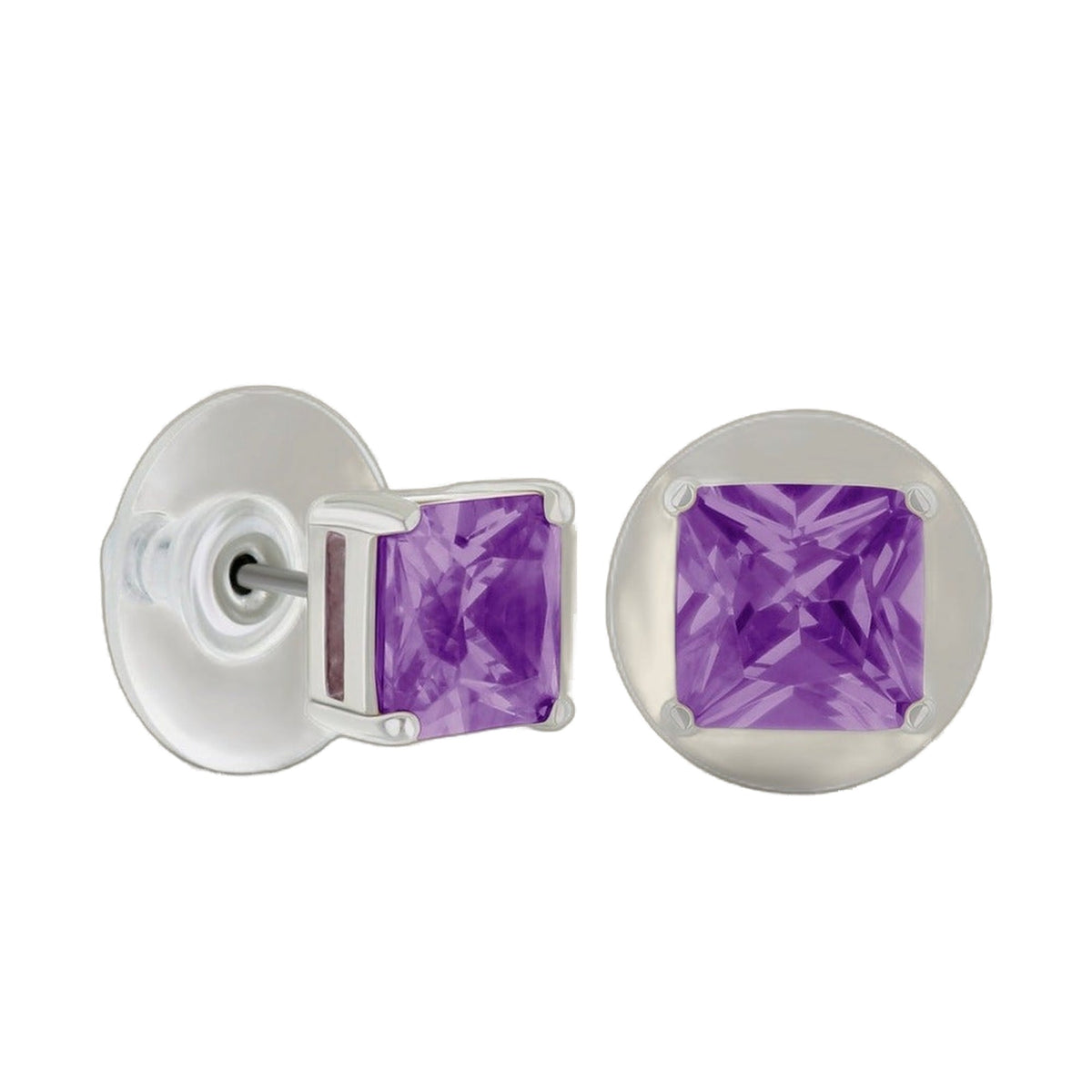 1.3 Carat Purple Cubic Zirconia Stud Earrings