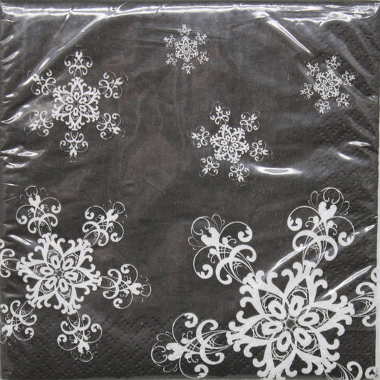 Neige de minuit - Serviette de cocktail en papier