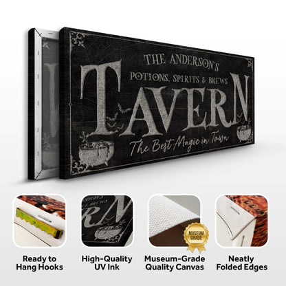 Canvas sign Potions, Spirits & Brews Tavern Halloween by Tailored Canvases on Tampa Home & Garden Store