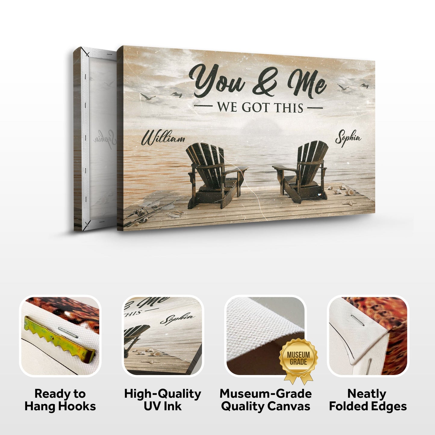 Canvas sign You & Me We Got This fishing-themed couple decor by Tailored Canvases on Tampa Home & Garden Store