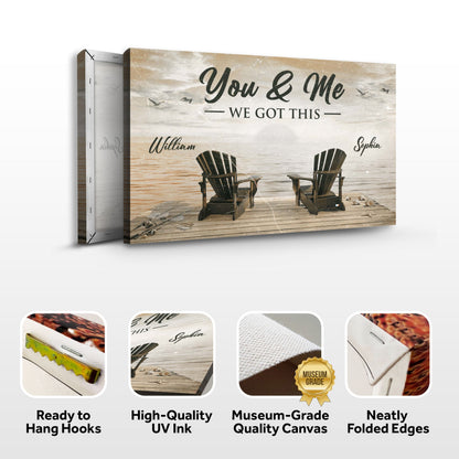 Canvas sign You & Me We Got This fishing-themed couple decor by Tailored Canvases on Tampa Home & Garden Store