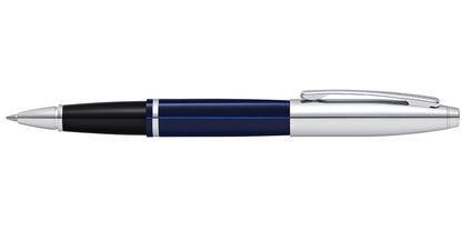 Calais Chrome & Blue Lacquer Rollerball Pen with blue barrel and chrome trim by A.T. Cross on Tampa Home & Garden Store