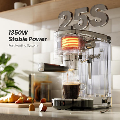 Cafetera expreso semiautomática con molinillo de café y vaporizador de leche CM8050