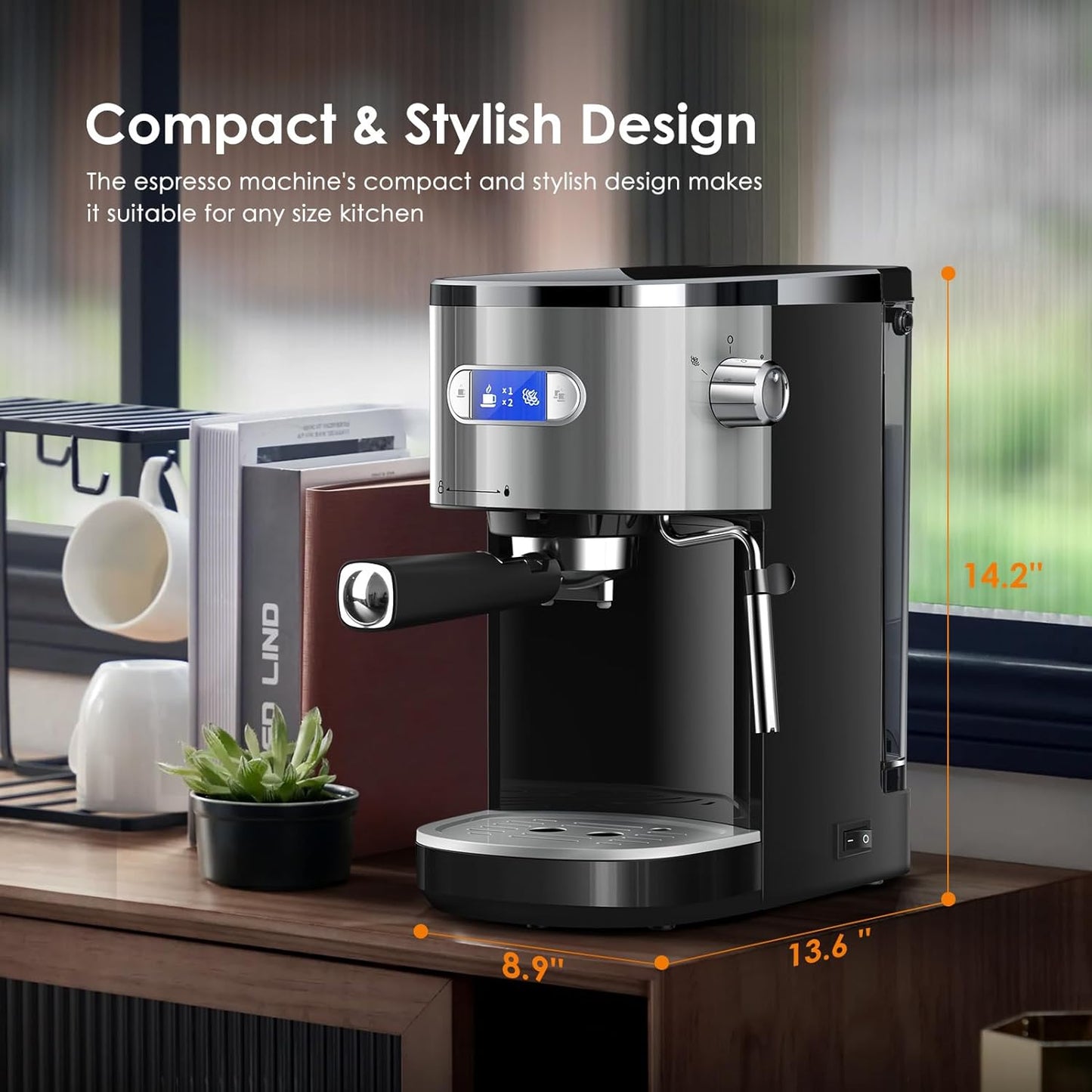 Cafetera 2 en 1 para café expreso y capuchino automático CM8054