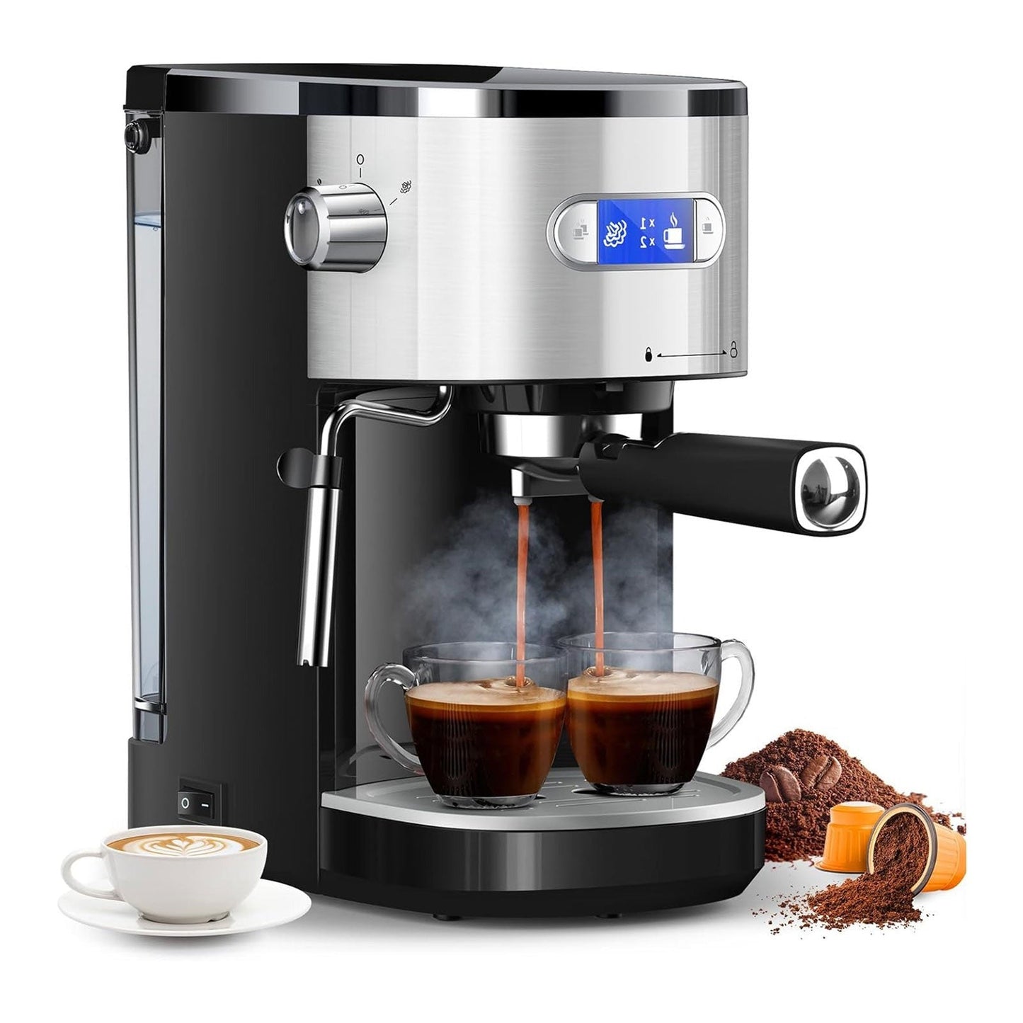 Cafetera 2 en 1 para café expreso y capuchino automático CM8054