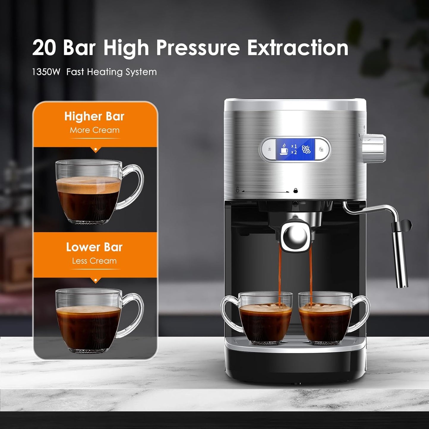 Cafetera 2 en 1 para café expreso y capuchino automático CM8054