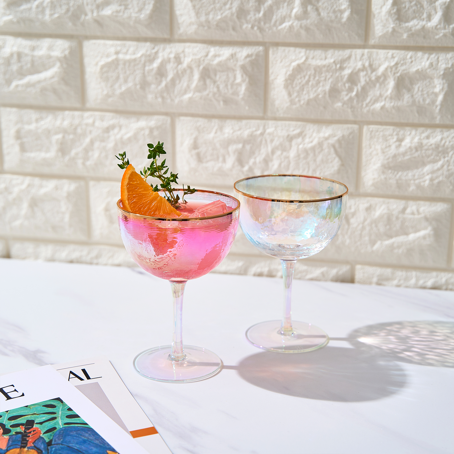 Dulce Champagne Coupe and Cocktail Glass Set
