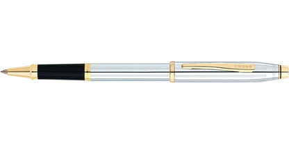 Century II Medalist Rollerball Pen, chrome barrel with gold clip, black grip by A.T. Cross on Tampa Home & Garden Store