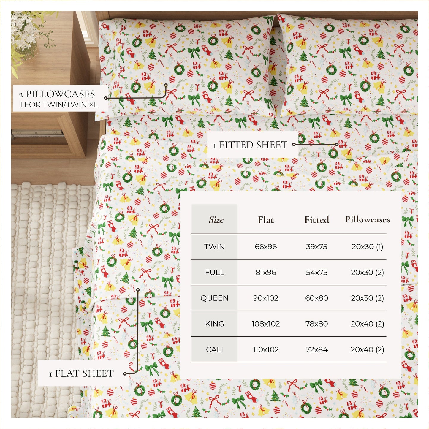 Soft and Plush Turkish Cotton Christmas Sheets
